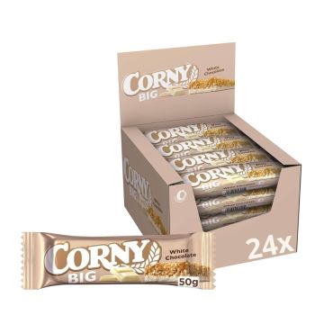 CORNY BIG White 24×40g avec céréales complètes et chocolat blanc