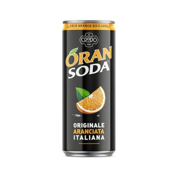 Crodo Oran Soda 24 x 330ml canettes de limonade italienne à l’orange