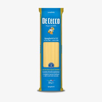 De Cecco Spaghetti N°12 500 g – spaghetti italiens premium à la semoule de blé dur pour une cuisson al dente parfaite