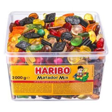 Haribo Matador Mix 2 kg assortiment de différents bonbons aux fruits, bonbons au vin et réglisse