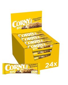 Barre CORNY BIG Chocolat-Banane 24×50g avec flocons de céréales complètes, morceaux de banane et chocolat