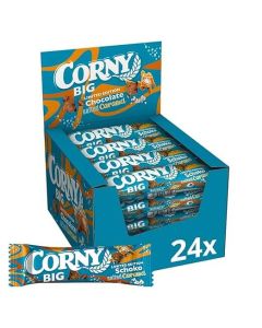 CORNY BIG Chocolat Caramel Salé 24×40g avec céréales complètes, caramel salé et chocolat au lait