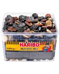 Haribo Matador Mix Dark avec assortiment de réglisses sucrées, salées et enrobées
