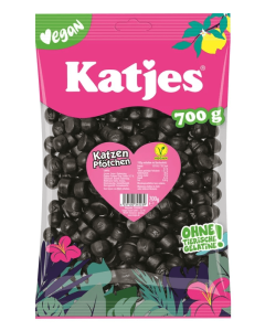Katjes Katzen Pfötchen 700g réglisse vegan tendre en formes de petites pattes