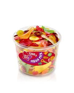 Red Band Mega Mix 1,3kg assortiment de bonbons gélifiés clowns, smileys et tétines