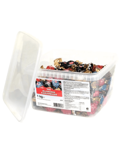 Toms Blandede Karameller 1000g assortiment de caramels emballés crème réglisse chocolat menthe