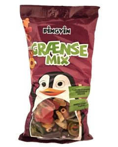 Pingvin Grænse Mix 800g assortiment réglisse, gommes fruitées et bonbons gélifiés