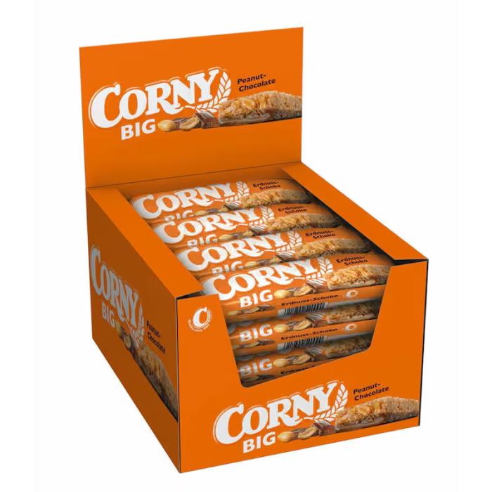 Corny Big Cacahuète Chocolat 24x50g barres muesli céréales complètes cacahuètes chocolat