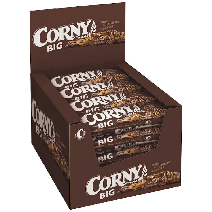 CORNY BIG Chocolate Cookies 24×50g avec céréales complètes, cacahuètes, cookies et chocolat noir