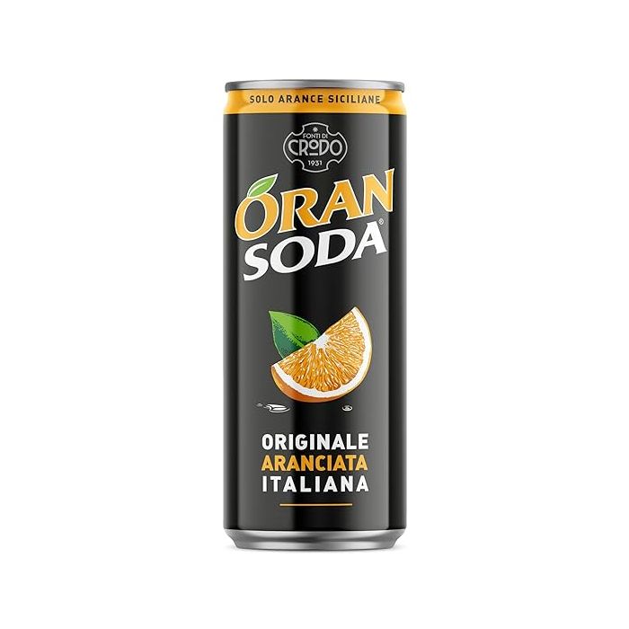 Crodo Oran Soda 24 x 330ml canettes de limonade italienne à l’orange