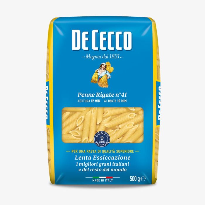 De Cecco Penne Rigate N°41 500 g – pâtes italiennes premium striées pour une accroche parfaite de la sauce De Cecco Penne Rigate N°41 500 g – pâtes italiennes premium striées pour une accroche parfaite de la sauce