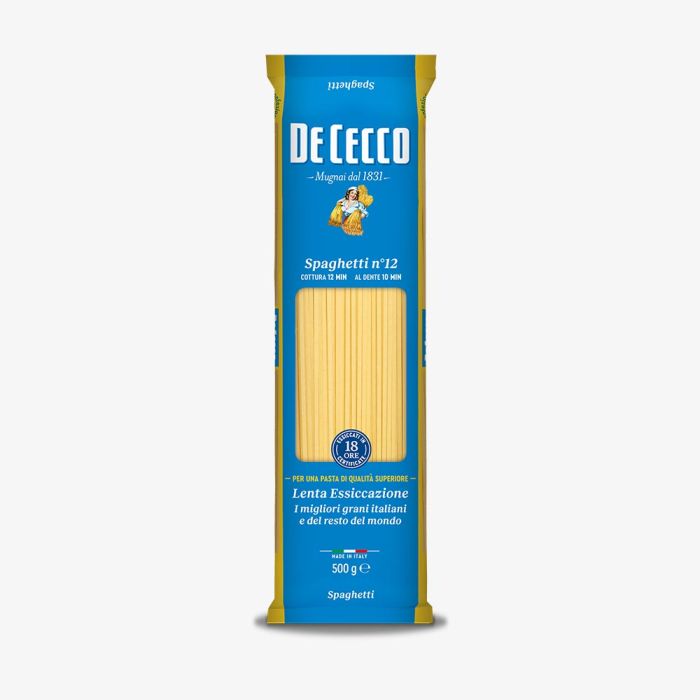 De Cecco Spaghetti N°12 500 g – spaghetti italiens premium à la semoule de blé dur pour une cuisson al dente parfaite De Cecco Spaghetti N°12 500 g – spaghetti italiens premium à la semoule de blé dur pour une cuisson al dente parfaite