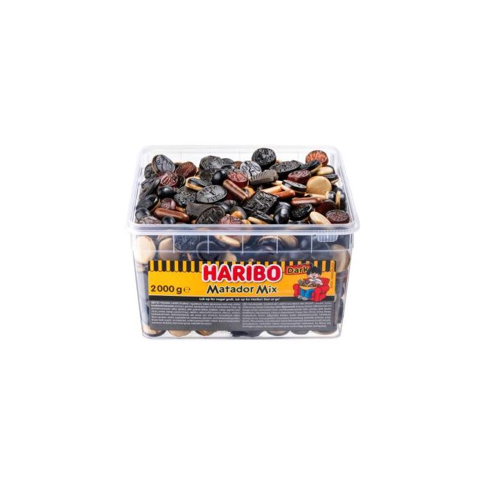 Haribo Matador Mix Dark avec assortiment de réglisses sucrées, salées et enrobées