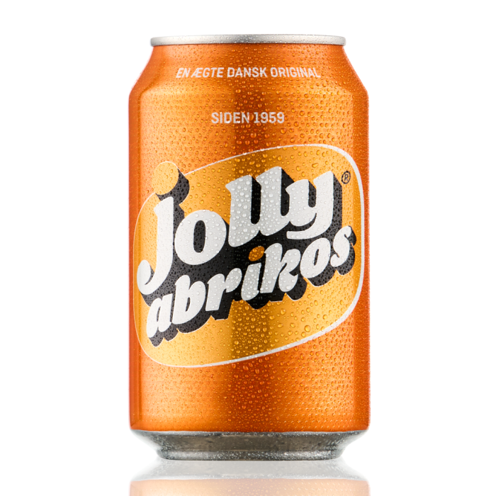 Jolly Abrikos – boisson gazeuse danoise au goût fruité d’abricot