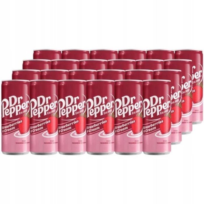 Dr Pepper Strawberries & Cream 330 ml sleek dåse Dr Pepper Strawberries & Cream 330 ml sleek dåse