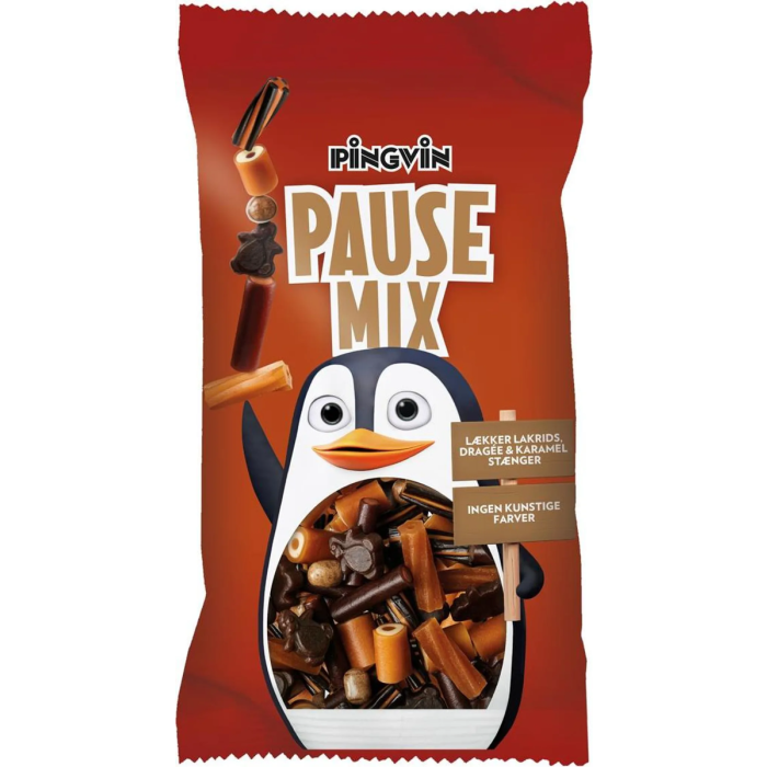 “Pingvin Pause Mix Display assortiment réglisse, gommes fruitées et bonbons à mâcher