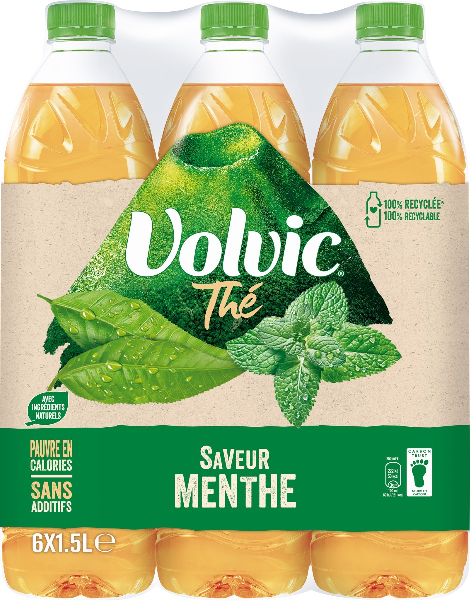 Volvic thé vert menthe - 6 x 1,5 L